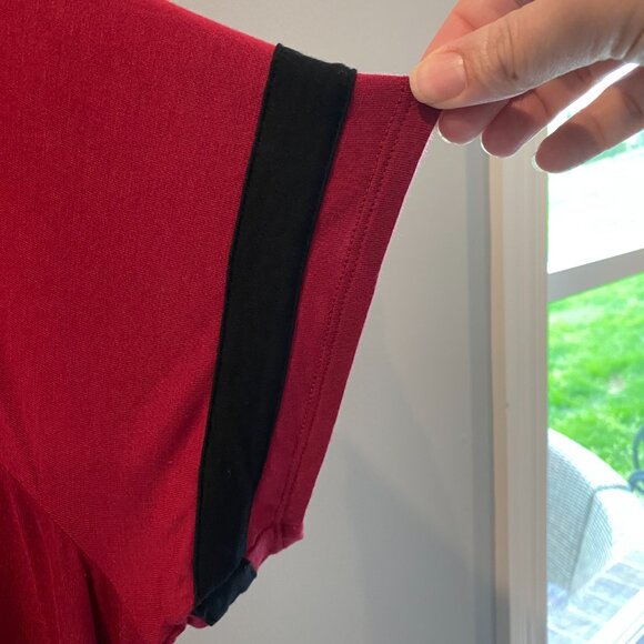 Lane Bryant Raglan Tee 3X Curved Hem TShirt Top Super Soft Knit Maroon 22 24 NEW - Picture 7 of 9